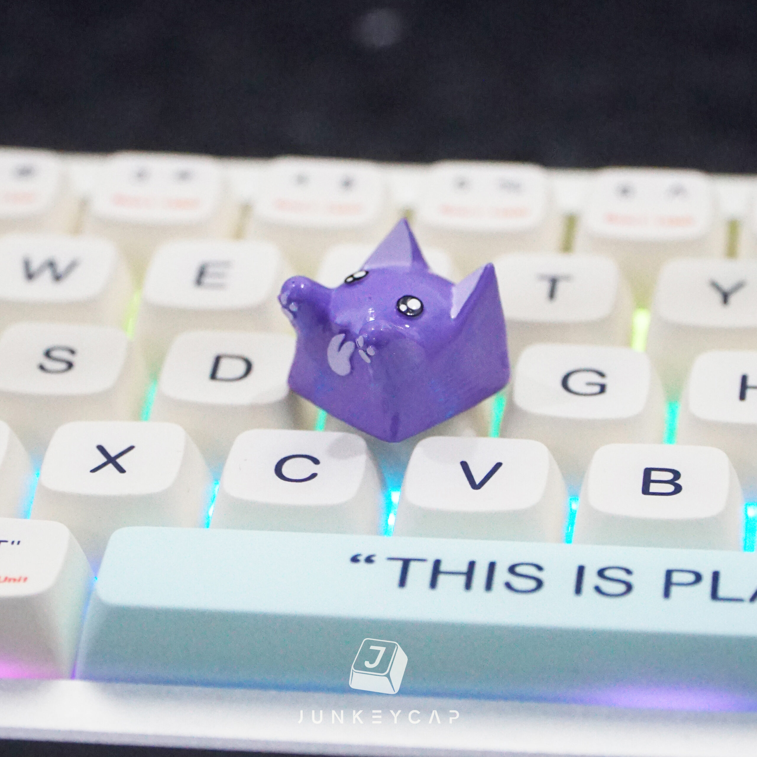 Purple Cat Keycap 4